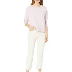 Eileen Fisher Crew Neck Top with High-Low Hem in Organic Cotton Stretch Jersey | Shirts & Tops -Eberjey Shop 51O7RegZL6L. AC SR736920