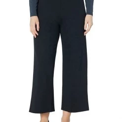 Eileen Fisher Petite High-Waisted Wide Ankle Pants in Flex Ponte
