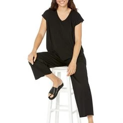 Eileen Fisher V-Neck Long Boxy Top | Shirts & Tops -Eberjey Shop 615E1ZB4LjL. AC SR736920