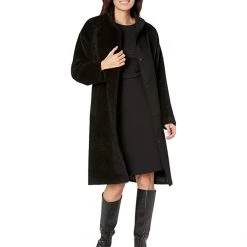 Eileen Fisher Stand Collar Knee Length Coat | Coats & Outerwear -Eberjey Shop 61BZ9xjVkoL. AC SR736920