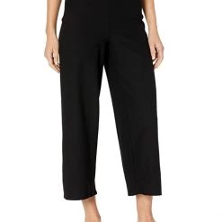 Eileen Fisher Straight Cropped Pants in Washable Stretch Crepe