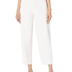Eileen Fisher Ankle Lantern Cargo Pants in Organic Cotton Hemp Stretch