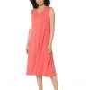 Eileen Fisher V-Neck Calf Length Dress | Dresses