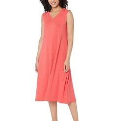 Eileen Fisher V-Neck Calf Length Dress | Dresses