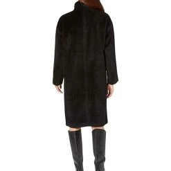 Eileen Fisher Stand Collar Knee Length Coat | Coats & Outerwear -Eberjey Shop 61FwEVwY9PL. AC SR736920