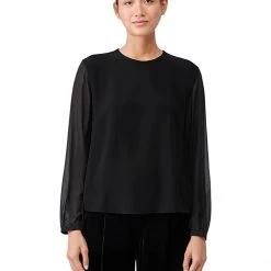 Eileen Fisher Crew Neck Long Sleeve Top | Shirts & Tops