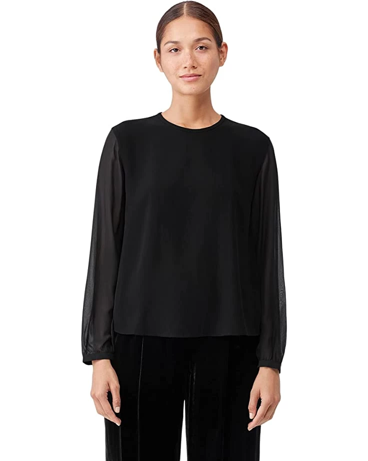 Eileen Fisher Crew Neck Long Sleeve Top | Shirts & Tops 3 Eileen Fisher Crew Neck Long Sleeve Top | Shirts & Tops