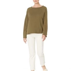 Eileen Fisher Bateau Neck Saddle Shoulder Box Top in Lightweight Organic Cotton Terry | Shirts & Tops -Eberjey Shop 61HK5sRAIwL. AC SR736920