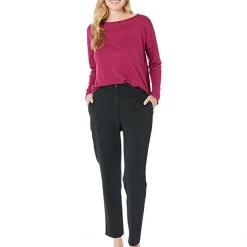 Eileen Fisher High-Waisted Slim Ankle Pants in Organic Cotton Ponte -Eberjey Shop 61KvCnOV45L. AC SR736920