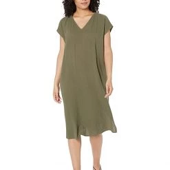 Eileen Fisher V-Neck Knee Length Dress | Dresses