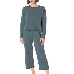 Eileen Fisher Petite Crew Neck Box Top in Organic Cotton French Terry | Hoodies & Sweatshirts -Eberjey Shop 61LvAvahWL. AC SR736920