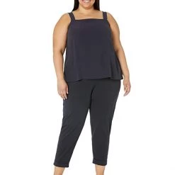 Eileen Fisher Slim Cropped Pants in Organic Pima Cotton Stretch Jersey -Eberjey Shop 61PHEoAfAHL. AC SR736920