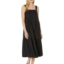 Eileen Fisher Tiered Strap Full-Length Dress in Organic Linen | Dresses