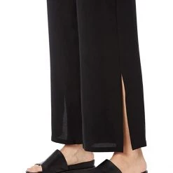 Eileen Fisher Petite Straight Ankle Pants with High Slit in Silk Georgette Crepe -Eberjey Shop 61TMP8Lfr3L. AC SR736920