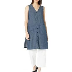 Eileen Fisher V-Neck Long Top | Shirts & Tops