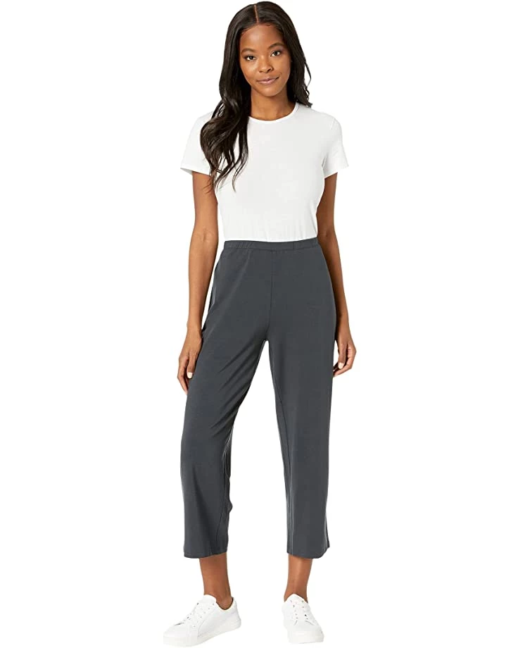 Eileen Fisher Straight Cropped Pants in Stretch Jersey Knit 6 Eileen Fisher Straight Cropped Pants in Stretch Jersey Knit - Image 4