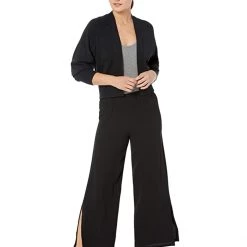 Eileen Fisher Petite Straight Ankle Pants with High Slit in Silk Georgette Crepe -Eberjey Shop 61b42CDF1ZL. AC SR736920