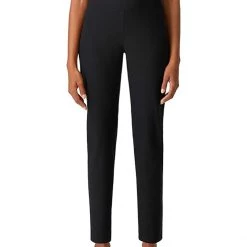 Eileen Fisher High-Waisted Slim Ankle Pants w/ Wide Yoke in Washable Stretch Crepe