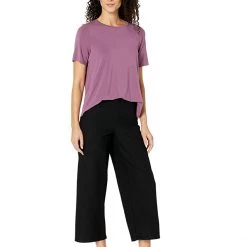 Eileen Fisher Straight Cropped Pants in Washable Stretch Crepe -Eberjey Shop 61jtIS8JCGL. AC SR736920
