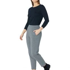 Eileen Fisher Petite Slouch Ankle Pants in Tencel Organic Cotton Fleece -Eberjey Shop 61kuDrcyw3L. AC SR736920