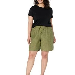 Eileen Fisher Midthigh Shorts w/ Drawstring in Washed Organic Linen Delave 9 Eileen Fisher Midthigh Shorts w/ Drawstring in Washed Organic Linen Delave -Eberjey Shop 61l2yULgItL. AC SR736920