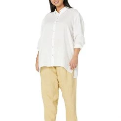 Eileen Fisher Classic Collar Easy Long Shirt in Organic Handkerchief Linen | Shirts & Tops -Eberjey Shop 61wrDBZ4PgL. AC SR736920