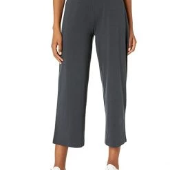 Eileen Fisher Straight Cropped Pants in Stretch Jersey Knit