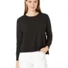Eileen Fisher Petite Crew Neck Top with High-Low Hem in Organic Cotton Stretch Jersey | Shirts & Tops