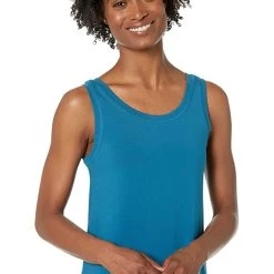 Eileen Fisher Petite Scoop Neck Full-Length Tank Dress in Organic Pima Cotton Stretch Jersey | Dresses -Eberjey Shop 716hsDo5ZLL. AC SR736920