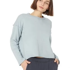 Eileen Fisher Petite Crew Neck Box Top in Organic Cotton French Terry | Hoodies & Sweatshirts -Eberjey Shop 718CDE53yzL. AC SR736920