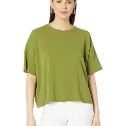 Eileen Fisher Crew Neck Boxy Top | Shirts & Tops -Eberjey Shop 71EA2UL67pL. AC SR736920