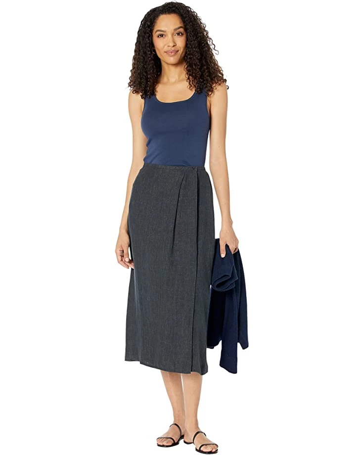 Eileen Fisher Full-Length Wrap Skirt in Washed Organic Linen Delave | Skirts 6 Eileen Fisher Full-Length Wrap Skirt in Washed Organic Linen Delave | Skirts - Image 4