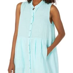 Eileen Fisher Mandarin Collar Pleated Sleeveless Full-Length Dress in Garment Dyed Organic | Dresses 7 Eileen Fisher Mandarin Collar Pleated Sleeveless Full-Length Dress in Garment Dyed Organic | Dresses -Eberjey Shop 71UnbhWzSLL. AC SR736920