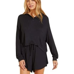 Eberjey Elon - The Long Sleeve Polo | Sleepwear