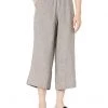 Eileen Fisher Petite Wide Leg Cropped Pants in Washed Organic Linen Delave