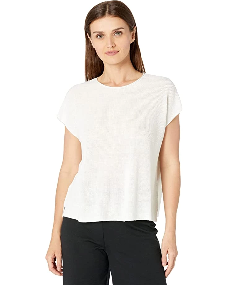 Eileen Fisher Petite Crew Neck Box Top in Organic Linen Cotton | Shirts & Tops 7 Eileen Fisher Petite Crew Neck Box Top in Organic Linen Cotton | Shirts & Tops - Image 5