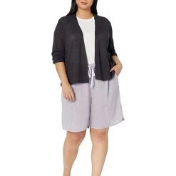 Eileen Fisher Midthigh Shorts with Drawstring in Puckered Organic Linen -Eberjey Shop 71cDtt2xexL. AC SR736920