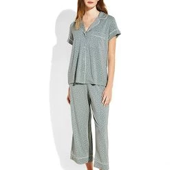 Eberjey Gisele Printed Short Sleeve Crop Pajama | Sleepwear