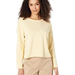 Eileen Fisher Crew Neck Box Top in Organic Cotton French Terry | Hoodies & Sweatshirts