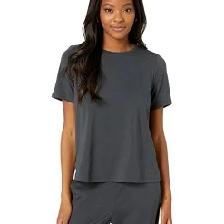 Eileen Fisher Crew Neck Short Short Sleeve Top in Fine Stretch Jersey Knit | Shirts & Tops -Eberjey Shop 71jyYdlpVdL. AC SR736920