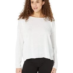 Eileen Fisher Boatneck Box Top in Organic Linen Cotton Jersey | Shirts & Tops -Eberjey Shop 71o9WY873L. AC SR736920