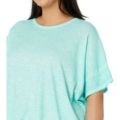 Eileen Fisher Crew Neck Boxy Tee in Pigment Dyed Slubby Organic Cotton | Shirts & Tops -Eberjey Shop 71ow9J0NuTL. AC SR736920