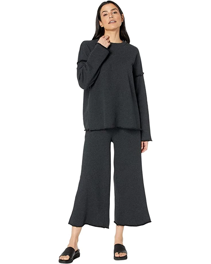 Eileen Fisher High Crew Neck Box Top in Melange Organic Cotton French Terry | Hoodies & Sweatshirts 6 Eileen Fisher High Crew Neck Box Top in Melange Organic Cotton French Terry | Hoodies & Sweatshirts - Image 4