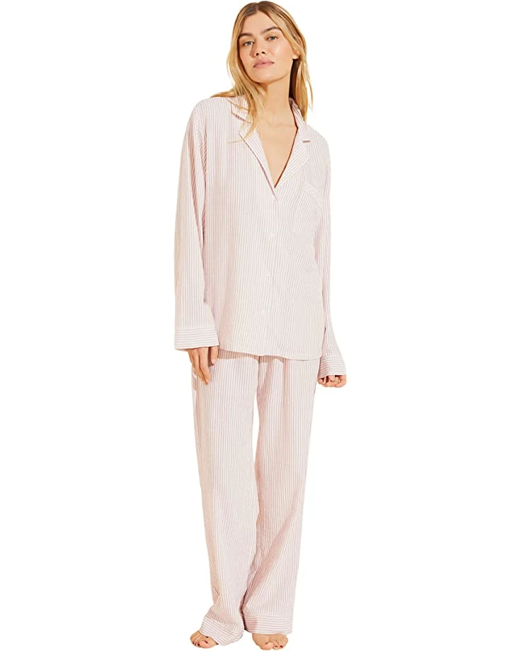 Eberjey Nautico Stripes - The Woven Long PJ Set | Sleepwear 3 Eberjey Nautico Stripes - The Woven Long PJ Set | Sleepwear