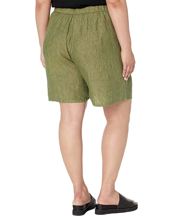 Eileen Fisher Midthigh Shorts w/ Drawstring in Washed Organic Linen Delave 4 Eileen Fisher Midthigh Shorts w/ Drawstring in Washed Organic Linen Delave - Image 2
