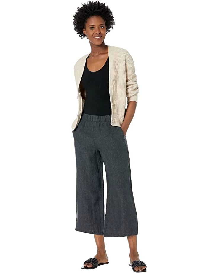 Eileen Fisher Wide Leg Cropped Pants in Washed Organic Linen Delave 6 Eileen Fisher Wide Leg Cropped Pants in Washed Organic Linen Delave - Image 4