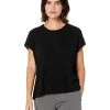 Eileen Fisher Petite Crew Neck Box Top in Organic Linen Cotton | Shirts & Tops