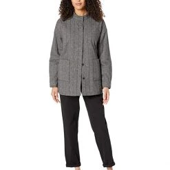 Eileen Fisher Stand Collar Padded Jacket in Hemp Organic Cotton Check | Coats & Outerwear 9 Eileen Fisher Stand Collar Padded Jacket in Hemp Organic Cotton Check | Coats & Outerwear -Eberjey Shop 71wolULUpkL. AC SR736920