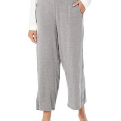 Eileen Fisher Wide Leg Cropped Pants in Melange Tencel Jersey