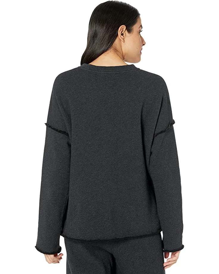 Eileen Fisher High Crew Neck Box Top in Melange Organic Cotton French Terry | Hoodies & Sweatshirts 4 Eileen Fisher High Crew Neck Box Top in Melange Organic Cotton French Terry | Hoodies & Sweatshirts - Image 2